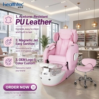 Salon de beauté moderne de luxe, fauteuil inclinable électrique avec bain à remous, lampe LED, spa pour les pieds, massage complet du corps à la manière européenne