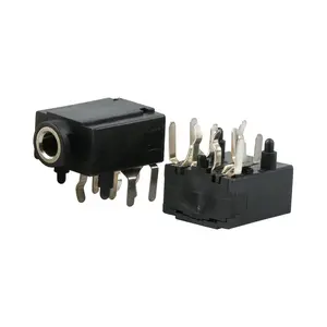pcb mount 3.5mm 3 pin jack audio video connector black headphone socket