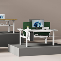 Table de travail électrique réglable en hauteur, moderne et élégante, en bois blanc, ergonomique, pour bureau à domicile et usage commercial, avec structure métallique personnalisable