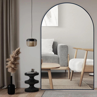 Miroir sur pied moderne personnalisé pour chambre à coucher, grand miroir de corps entier avec support, miroir sur pied encadré en aluminium, miroir de dressing pleine grandeur