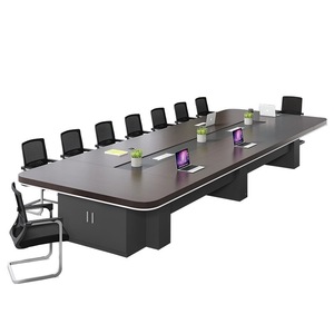 โต๊ะประชุมสมัยใหม่ขนาดใหญ่ พร้อมชุดเก้าอี้สำหรับใช้ในสำนักงาน - Product Image 5