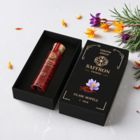 Bouteille en tube de verre borosilicate de haute qualité avec liège et bouchon à vis pour emballage de safran Boîte personnalisée incluse