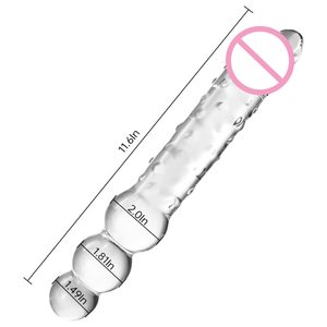 11.8 Inch Groter Kristal Glas Penis Glas Dildo Met 3 Grote Kralen Vrouwelijke Apparaten Masturbatie G-Spot Anale Plug Voor Vrouwen - Product Image 6