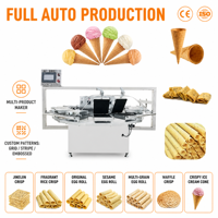 Machine à gaufres automatique commerciale, machine à faire des cornets de crème glacée, machine à faire des rouleaux d'œufs, électrique, en acier inoxydable