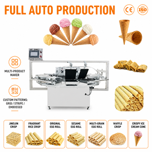 Macchina Automatica Commerciale per Waffle, Gelati e Coni, Macchina per Arrotolare le Uova, Elettrica in Acciaio Inossidabile - Product Image 1