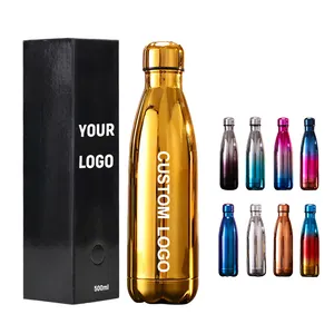 17 Oz Bpa Free Double Wall Stainless Steel Insulated Cola Shaped Thermos Outdoor Water Bottle With Custom Logo