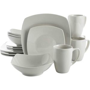 39 pezzi Zen Buffet porcellana bianca ceramica quadrata stoviglie piatto ciotola set tazza per <span class=keywords><strong>servizio</strong></span> mercato europeo per 6 o 4 - Product Image 2