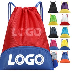 Sac à cordon personnalisé en polyester léger avec poche zippée pour hommes, idéal pour les sports de plein air - Product Image 1
