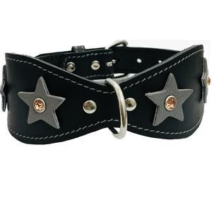 Collares de cuero con cuentas negras de la mejor calidad del fabricante indio, suministros de entrenamiento de estilo de lujo para perros, sólidos y sostenibles - Product Image 1