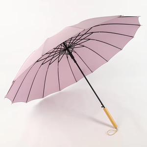 Nouvelles inventions 2025 – <span class=keywords><strong>Parapluie</strong></span> droit multicolore à 16 baleines avec manche en bois pour la pluie - Product Image 5