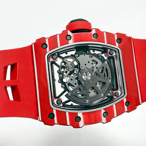 Ensemble de montres de luxe RM avec boîtier en fibre de carbone – Montre mécanique pour homme avec mouvement squelette en moissanite, style hip-hop - Product Image 3