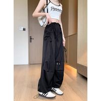 Pantalon cargo sport uni pour femme, nouveau style, taille haute, coupe ample, jambe large, séchage rapide, idéal été