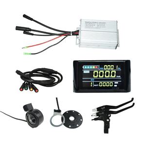 <span class=keywords><strong>Kit</strong></span> de commande de vélo électrique avec <span class=keywords><strong>assistance</strong></span> au pédalage, leviers de frein, accélérateur au pouce et écran LCD - Product Image 1