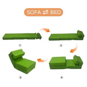 Ba phần gấp Sofa giường có thể điều chỉnh tựa lưng bộ nhớ bọt ngủ Sofa giường phù hợp cho các hoạt động khác nhau