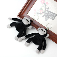 Porte-clés en peluche singe à bras longs personnalisé en gros, pendentif de sac à dos en forme de chimpanzé noir, décoration cadeau