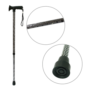 <span class=keywords><strong>Canne</strong></span> de marche réglable télescopique marron <span class=keywords><strong>ultra</strong></span>-léger avec design gravé pour la thérapie de réadaptation de randonnée et de trekking - Product Image 1