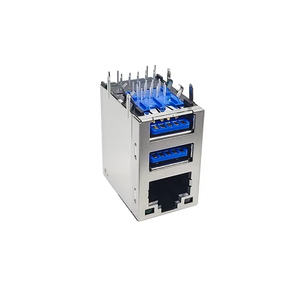 <span class=keywords><strong>USB</strong></span> <span class=keywords><strong>3.0</strong></span> kép <span class=keywords><strong>USB</strong></span> PA66 Bộ lọc Tab-up biến áp Jack Gigabit ổ cắm với bộ lọc USB3.0 RJ45 kết nối mạng Ethernet - Product Image 3