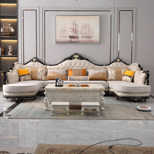 Wohnzimmer Elegante Sofas Royal Massivholz Sofa Set Geschnitzte Sofa Couch - Product Image 4