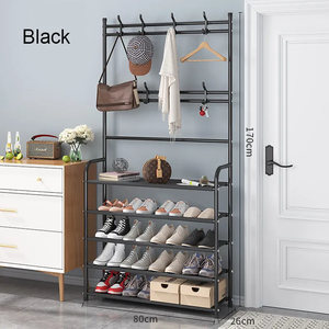 <span class=keywords><strong>Porte</strong></span>-<span class=keywords><strong>manteau</strong></span> tout-en-un simple et bon marché <span class=keywords><strong>Porte</strong></span>-<span class=keywords><strong>porte</strong></span> de sol multifonctionnel pour la maison Combinaison multicouche <span class=keywords><strong>Porte</strong></span>-chaussures et <span class=keywords><strong>porte</strong></span>-chapeau en métal - Product Image 4