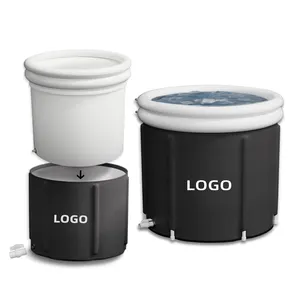 Logo personalizzato 2024 nuovo Design Fitness freddo ammollo Pvc pieghevole portatile vasca da bagno di ghiaccio adulti gonfiabile vasca da bagno di ghiaccio