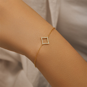 CANNER 925 <b>Sterling</b> <b>Silver</b> Exquisite Geometric Horse Eye Zircon Retro <b>Heart</b> Rhombus Charms <b>Bracelet</b> Set - Product Image 6
