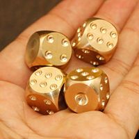 Mini dés à six faces faits à la main en laiton, artisanat métallique