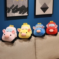 Jouet en peluche super doux en forme de cochon-taxi mignon et amusant, avec rembourrage en coton PP, cadeau pour la Journée des enfants