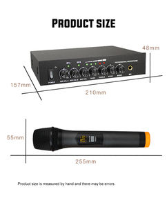 Microphone sans fil portable en métal BT avec double canal UHF 600-699 MHz noir pour haut-parleur portable et karaoké - Product Image 4
