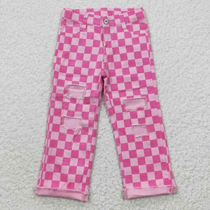 Pantalones de Moda para Niños y Niñas Pequeños, Pantalones Vaqueros de Mezclilla con Diseños a Cuadros de Alta Calidad, Ropa para Niños, Pantalones para Niñas - Product Image 6