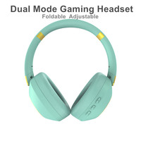 Headset Gaming Dual Mode Over-ear dengan ANC, Headphone Nirkabel, Driver Dinamis, Latensi Rendah & Mikrofon, Headband Lipat yang Dapat Disesuaikan