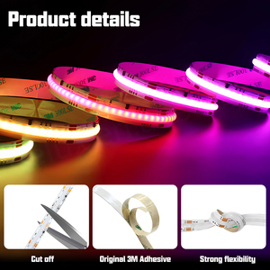 Tira de LED COB WS2811 direccionable, color de ensueño, DC12V/24V, PCB de 10mm/12mm, 720 LED/m, flexible, inteligente, SPI Pixel COB - Product Image 2