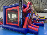 Toboggan gonflable en PVC conception personnalisée château gonflable Spiderman maison de rebond commerciale château rebondissant pour enfants