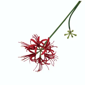 Atacado Falso Red Spider Lily Plant Silk Spider Lily Flor Artificial para Decoração