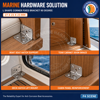 Support de levage marin en acier inoxydable, support d'angle fixe en forme de L 27x23x23mm, accessoires de quincaillerie pour yacht et bateau à 90 degrés