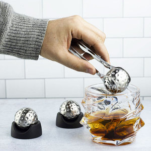 <span class=keywords><strong>Bourbon</strong></span> Vodka Whisky Balle de golf en forme de pierres de whisky écologiques en acier inoxydable 304 pour accessoires de bar et fêtes - Product Image 3