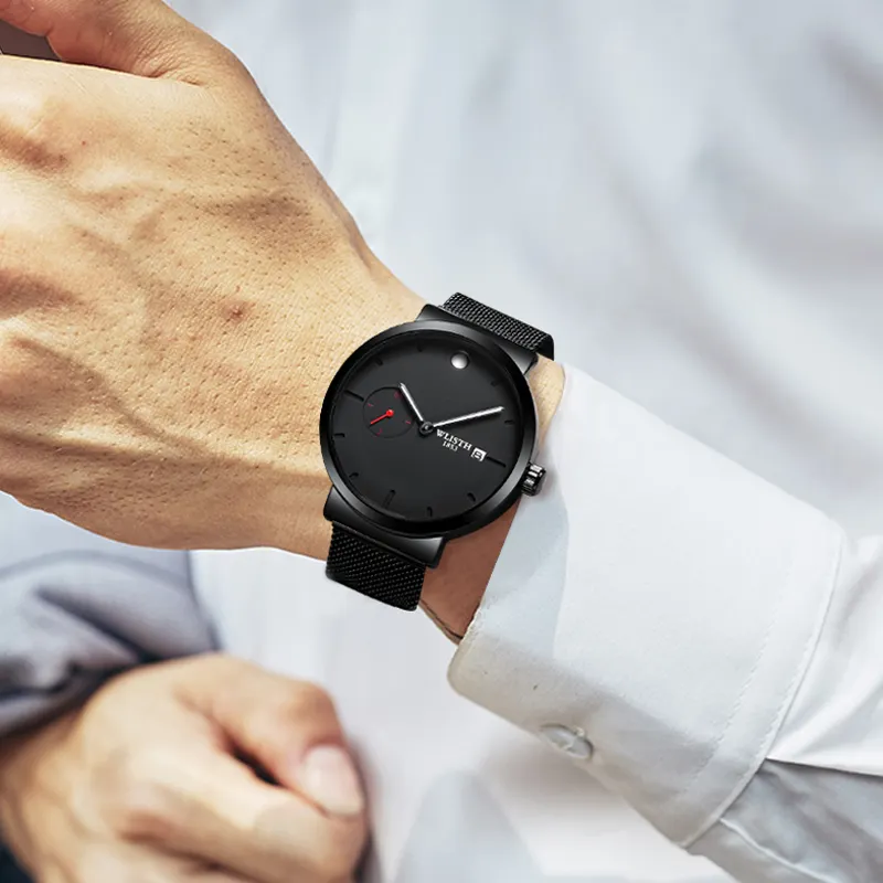 WLISTH Модные мужские кварцевые часы, светящиеся водонепроницаемые часы, оптовая продажа мужских часов