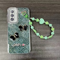 Coque de téléphone en TPU scintillante avec chaîne pour Samsung A56 A36 A17 A16 A07 A06 et OPPO A6X RENO15 A5 A5X F31 – Housse arrière pour filles