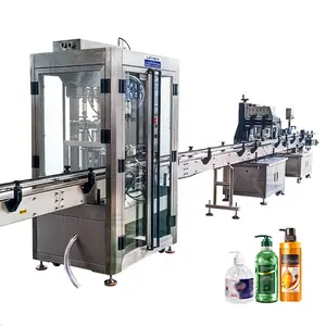 Brand new fully automatic filling and capping machine cream shampoo plastic bottles filler machine pump cover capping machine