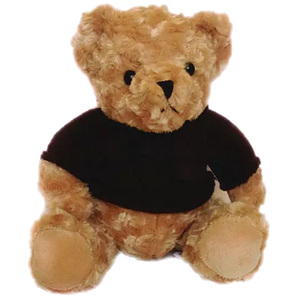 Orsacchiotto animale personalizzabile <span class=keywords><strong>30</strong></span> <span class=keywords><strong>cm</strong></span> <span class=keywords><strong>peluche</strong></span> morbido fabbrica Logo personalizzato <span class=keywords><strong>peluche</strong></span> con t-shirt nera - Product Image 6