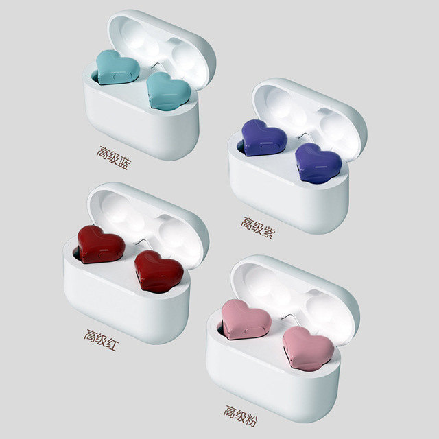 Heart-Shaped In-Ear Bluetooth Earphones Long Battery Life Noise-Cancelling Wireless Earphones Gift
