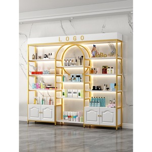 Estante Moderno Dorado de Alta Gama para Cosméticos en Tiendas de Belleza y Centros Comerciales - Product Image 5