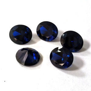 113 #   Espinela Sintética de Color Azul, Corindón, Piedras Preciosas Sueltas, 8*10mm, Forma Ovalada, Gema de Espinela Azul para Joyería - Product Image 3
