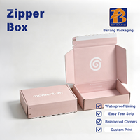 Boîtes d'expédition en carton ondulé personnalisées avec logo imprimé, en matériaux recyclés, fermeture auto-adhésive pour l'e-commerce, vêtements, cils, cosmétiques