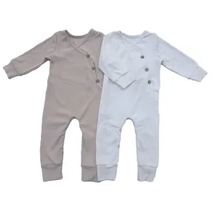 Wholesale OEM infant onesie baby pajamas 100% organic cotton baby jumpsuit cotton baby romper for new born