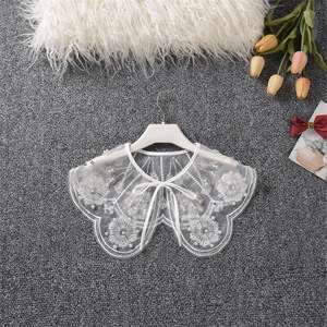 Flor niña bordado perla fiesta boda Bolero niña bloqueador solar cárdigan capa chal - Product Image 1