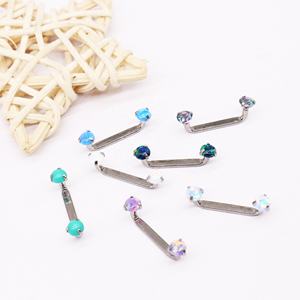 Bijoux de piercing Gaby Titanium Christina en forme de <span class=keywords><strong>L</strong></span> avec disques d'<span class=keywords><strong>opale</strong></span>, bijoux de piercing corporel - Product Image 4