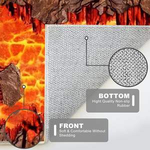 Alfombra de corredor de llama de ilusión óptica 3D, alfombra de cocina larga de <span class=keywords><strong>Lava</strong></span> abstracta, alfombra Retro de roca con grietas, Alfombra de entrada hecha a máquina para el hogar - Product Image 5
