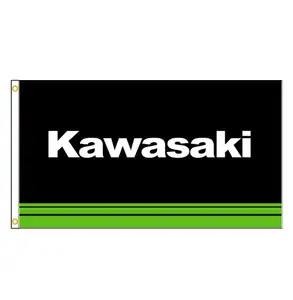 Bandera de carreras de motocicleta Kawasaki, personalizada, 3x5 pies, 90x150cm, Japón