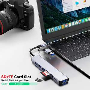Hub USB C haute vitesse SYONG 3.0, répartiteur USB 8-en-1, extension USB avec 4 ports USB, port auxiliaire 3,5 mm, lecteur de cartes SD/TF, plug and play - Product Image 4