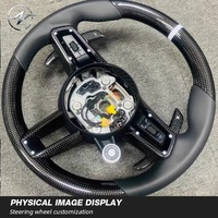 Volante Deportivo de Lujo YZ Personalizado en Cuero y Fibra de Carbono, 4 Brazos, 35 mm, Modelo PO06, para Porsche 718 Cayenne Panamera 911 Cayman